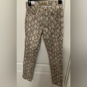 Joe's Jeans Beige Snake Print Pants